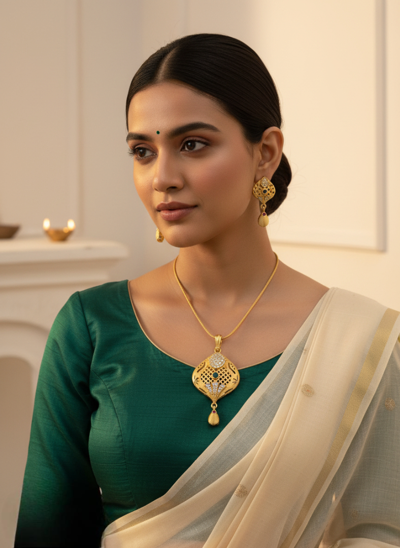 Gold Plated Pendant Set