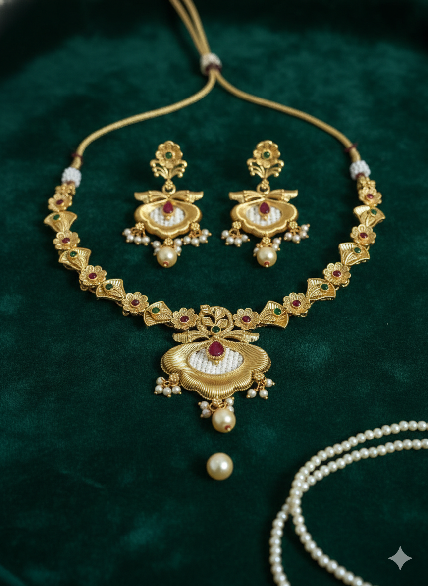 Necklace Set Gold Plated Traditional Stylish Jewellery