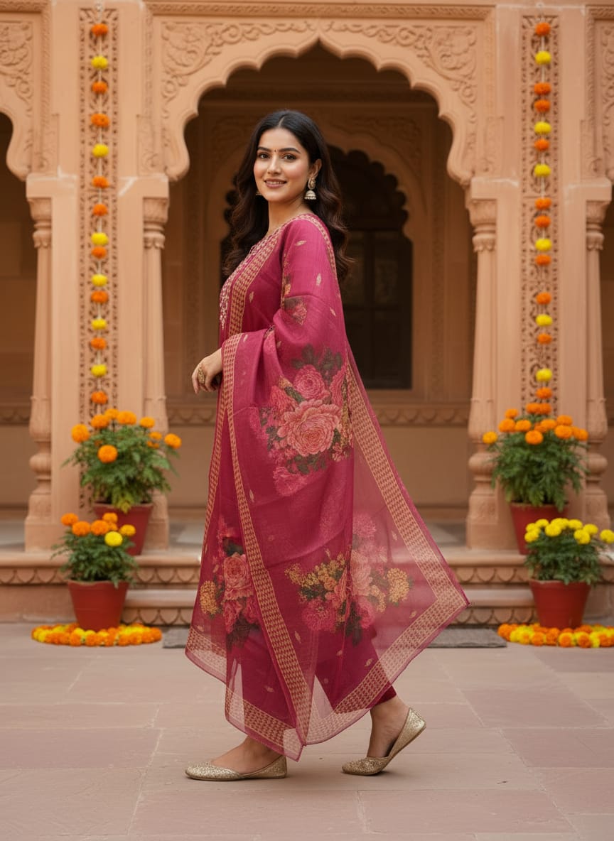 Embroidered Thread Work Kurta Sets